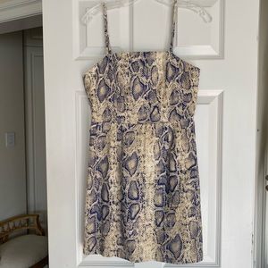 Blush Boutique Blue and Tan Snake Print Mini Dress